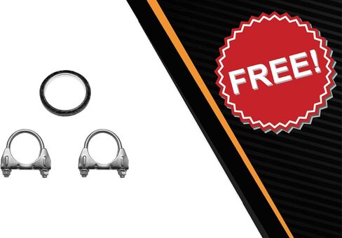 Northeastern Exhaust | Stainless Steel Exhaust Resonator Pipe Compatible for 1998-2002 Toyota Corolla 1.8L | Free Gasket and Clamps Included | Automotive Replacement Part in Saudi Arabia