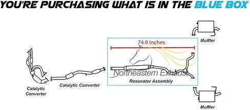 Exhaust Resonator Y-Pipe Compatible for 2006-2009 Subaru Legacy 2.5L | Stainless Steel | Northeastern Exhaust | Free Gaskets and Clamps Included | Automotive Replacement Part in Saudi Arabia