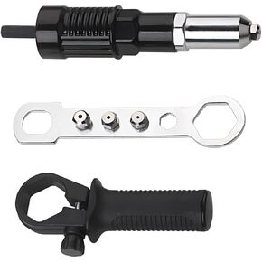 Pop Rivet Gun Adapter Kit, Cordless Electric Power Drill Rivets Attachment with 4 Rivet Heads 2.4mm, 3.2mm, 4.0mm & 4.8mm, Riveter Insert Nut Tool for Pop Riveting Work in Saudi Arabia