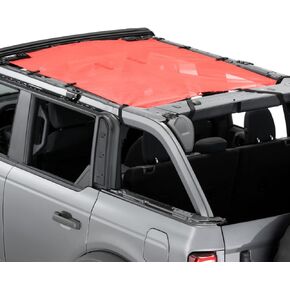 MasterTop Bronco Sunshade Mesh Top - Fits Ford Bronco 4-Door 2021-2023 - Ford Bronco Soft Top Ford Bronco Sun Shade Bronco Bimini Top Bronco Mesh Top Ford Sunshade Bronco Bimini 4 Door (Black) in Kuwait