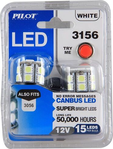Pilot Automotive (IL-3156W-15-AM) White 15-SMD LED Stop/Tail Light Bulb - 2 Piece in Saudi Arabia