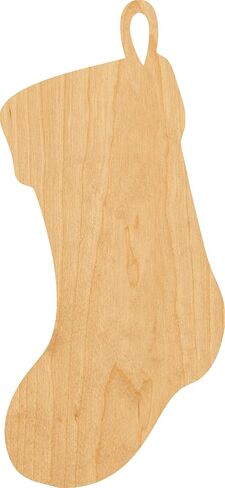 Christmas Stocking Outline Laser Cut Out Wood Shape Craft Supply - 4 Inch in Saudi Arabia