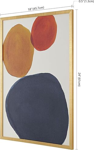 SAFAVIEH Home Collection Primary Objective Denim Blue/Red/Gold 18 x 24-inch Modern Abstract Framed Wall Art for Bedroom, Living Room, Foyer, Dining Area, Entryway in Saudi Arabia