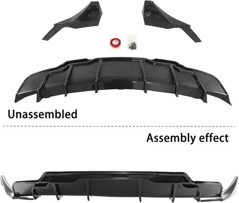 الشفة الخلفية الناشر الشفاه 3pcs ل Tesla Model 3 2017-2023 نمط الأداء ABS الصدفة الخلفية الشفة الواقي الصدفة (طباعة ألياف الكربون) in Kuwait