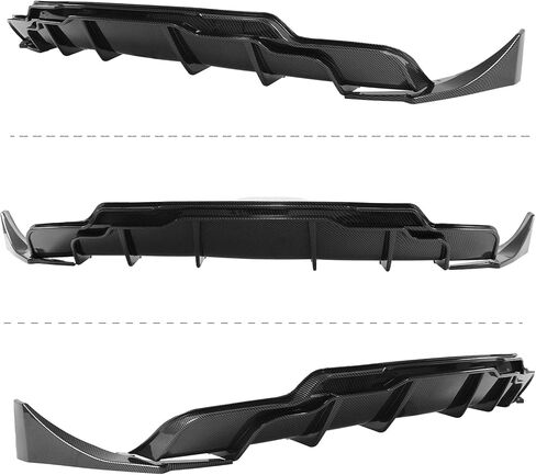 الشفة الخلفية الناشر الشفاه 3pcs ل Tesla Model 3 2017-2023 نمط الأداء ABS الصدفة الخلفية الشفة الواقي الصدفة (طباعة ألياف الكربون) in Kuwait