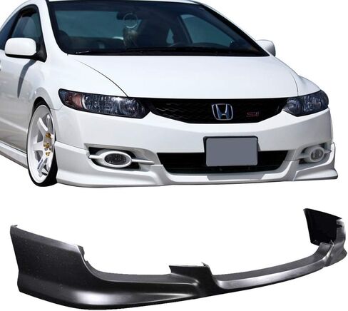 FreeMotor802 Front Pumper Lip Splitter Fits 2009-2011 Honda Civic Coupe ، HF-P Style Black PU 1PC Air Dam Can Soilder Underbody Front Lip Spofstor in Saudi Arabia