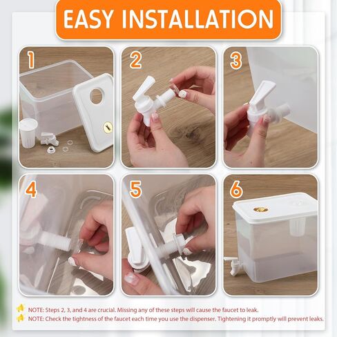 Domensi 2 Pack 2.5 Gallon Drink Dispenser for Fridge with Spigot Water Dispenser Leak Proof Lids Filter Screen Beverage Juice Container Sealed Plastic Lemonade Milk Cold Hot Drink Tea Jug for Party in Kuwait