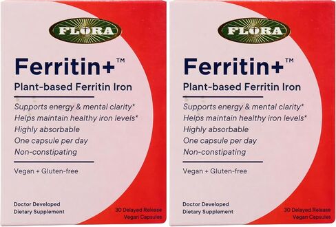 Flora Ferritin+, Plant-Based Ferritin Iron Dietary Supplement, Vegan Friendly, Gluten Free, 30 Vegan Capsules (Pack of 1) in Saudi Arabia