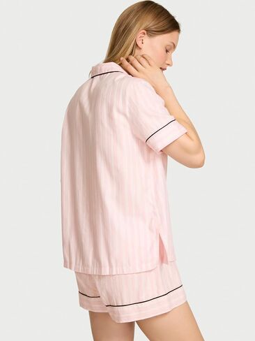 Victoria's Secret Flannel Pajama Set, Short Sleeve Button Down Shirt and Shorts, Sleepwear for Women (XS-XXL) in Saudi Arabia