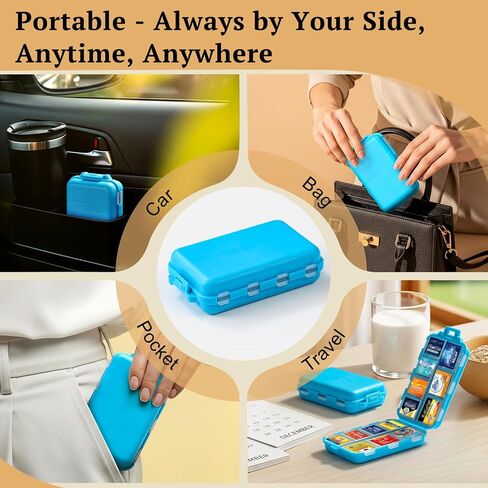 3 حزمة منظم حبوب منع الحمل مع ملصقات وملصقات بالجملة - صيدلية الطب اليومية الصغيرة والمحمولة للجيب ، حقيبة - حامل ملحق قابلة للطي 14 مؤسسة لفيتامين زيت السمك - واضح in Kuwait