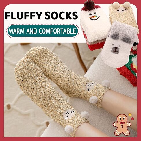 ProEtrade Fuzzy Socks for Women Teen Girls Fluffy Christmas Cozy Slipper Cabin Soft Winter Warm Fleece Socks in Saudi Arabia