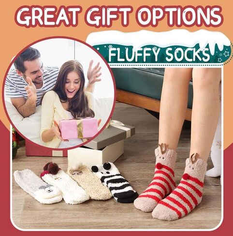 ProEtrade Fuzzy Socks for Women Teen Girls Fluffy Christmas Cozy Slipper Cabin Soft Winter Warm Fleece Socks in Saudi Arabia