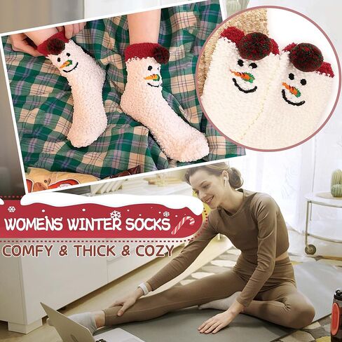 ProEtrade Fuzzy Socks for Women Teen Girls Fluffy Christmas Cozy Slipper Cabin Soft Winter Warm Fleece Socks in Saudi Arabia