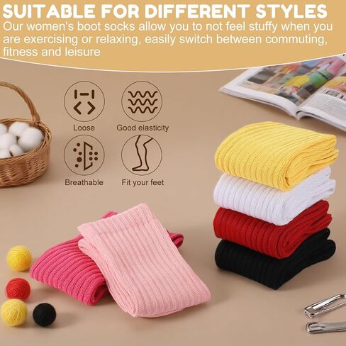 Jspupifip Slouch Socks for Women, Neon Sock 80s Breathable Stacked Scrunchy Socks Extra Long Knit Knee High Scrunch Sock in Saudi Arabia