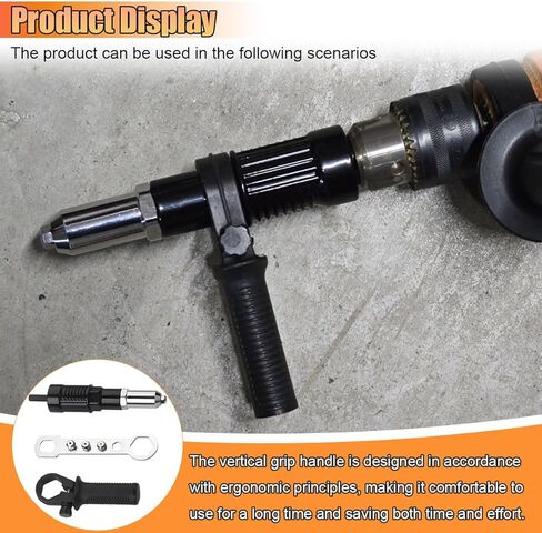 Pop Rivet Gun Adapter Kit, Cordless Electric Power Drill Rivets Attachment with 4 Rivet Heads 2.4mm, 3.2mm, 4.0mm & 4.8mm, Riveter Insert Nut Tool for Pop Riveting Work in Saudi Arabia