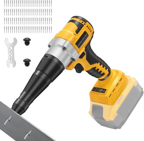أداة البرشامات اللاسلكية لبطارية DE-WALT 20V MAX ، مجموعة أدوات برشام كهربائية لمدة 3 حجم (1/8 '' ، 5/32 '' ، 3/16 ") مسدس برشام البوب ​​الأعمى مع 100pcs 5/32 ' in Kuwait