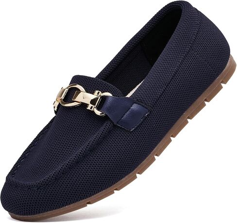 Womens Slip On Loafers Flats, Wide Width Memory Foam Arch Support | Knit, Suede-Like & PU Leather, Non-Slip Cushioned Shoes for Business Office, Commute, Walking, Driving & Dressy Casual Wear in Saudi Arabia