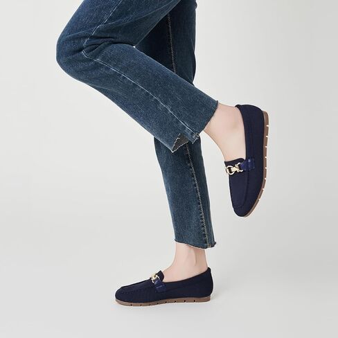 Womens Slip On Loafers Flats, Wide Width Memory Foam Arch Support | Knit, Suede-Like & PU Leather, Non-Slip Cushioned Shoes for Business Office, Commute, Walking, Driving & Dressy Casual Wear in Saudi Arabia