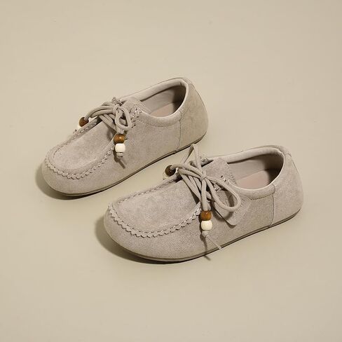 Women's Classic Suede Penny Loafers Comfort Handmade Slipper Moccasins Work Loafers with Lace-Up for Daily Walking Office in Kuwait
