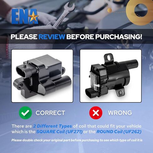 ENA 8 Pack D581 UF271 Square Ignition Coils and 748EE Spark Plug Wires Set Compatible with Cadillac Chevy GMC Escalade Silverado Avalanche Express Savana Suburban Tahoe Sierra 4.8L 5.3L 6.0L 8.1L in Saudi Arabia