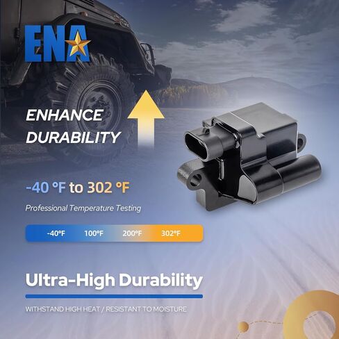 ENA 8 Pack D581 UF271 Square Ignition Coils and 748EE Spark Plug Wires Set Compatible with Cadillac Chevy GMC Escalade Silverado Avalanche Express Savana Suburban Tahoe Sierra 4.8L 5.3L 6.0L 8.1L in Saudi Arabia