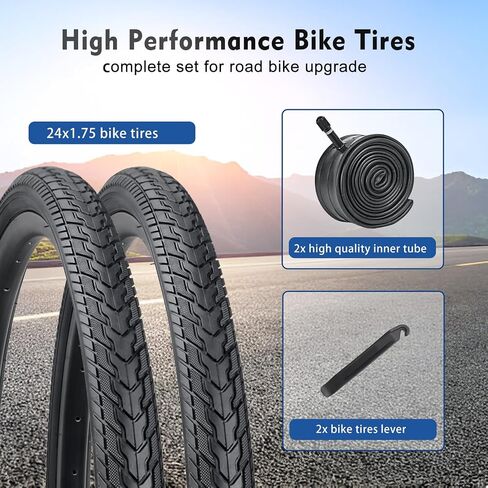26X1.75 Bicycle Tire Replacement Kits 2 Pack, HUIOK 26 Inch Bike Tires Folding Bike Tires Replacement with 2 Tubes and 2 Levers Suitable for Bicycle Tires 26x1.75 26x1.95 26x2.0 in Saudi Arabia