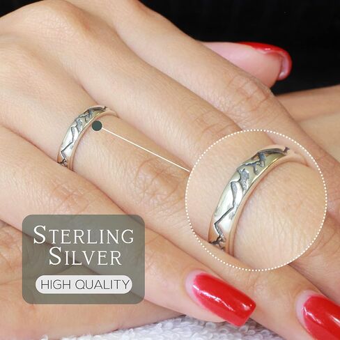 CloseoutWarehouse 925 Sterling Silver Oxidized Mountains Classic Eternity Band Ring in Saudi Arabia