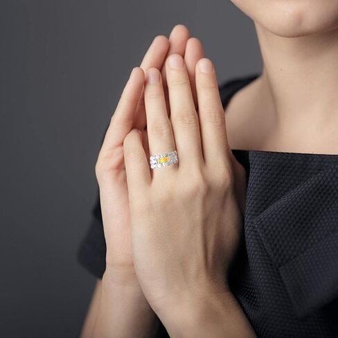 Generic 2PCS Open Heart Inspirational Ring,Swimming Against Current Inspirational Ring,To my Daughter Cute swimming against the current Ring For Women Girl in Saudi Arabia