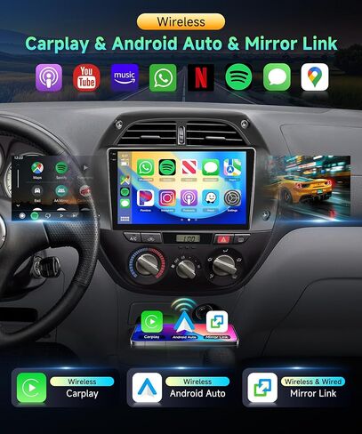 2G+64G for Toyota RAV4 2001-2006 Android Car Stereo with Wireless Car Play Android Auto, podofo 9 inch Touch Screen Car Radio with Bluetooth GPS Navigation HiFi Audio WiFi SWC Backup Camera Mic in Kuwait