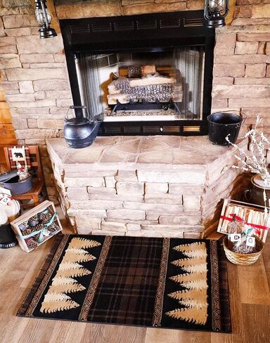 Cabin Bear and Moose Hearth Rug in Saudi Arabia