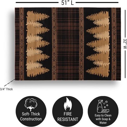 Cabin Bear and Moose Hearth Rug in Saudi Arabia