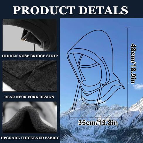 Balaclava Men's and Women's Winter Skiing Masks - Outdoor Bicycle Windproof Warm Hats, Winter Cold Masks, and Scarves in Saudi Arabia