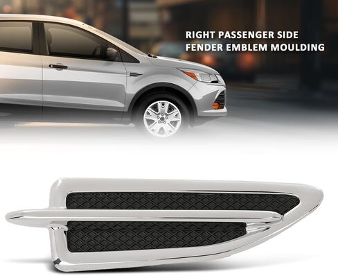 GRAND ORANGE Fender Vent Insert Molding Trim Left Driver Side Compatible with Ford Escape 2013-2015 FO1266100, CJ5Z16228AA Chrome Fender Trim Moulding in Saudi Arabia