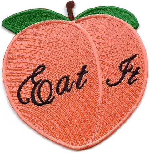 Eat It Peach Patch Butt Embroidered Iron On in Saudi Arabia