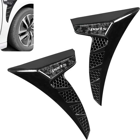 2 PCS Car Fender Side Vent Stickers, Anti-Collision Shark Gill Spoiler Stickers, Fender Decorative Decal, Custom Sporty Universal Vehicle Decals for Hood Spoiler (Red) in Saudi Arabia