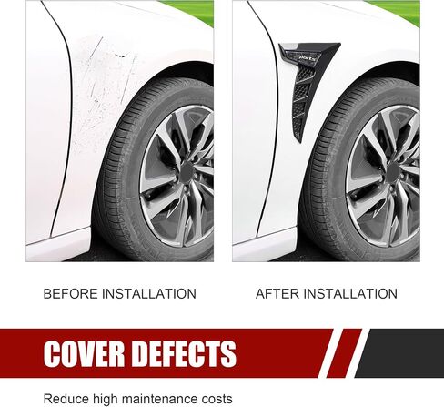 2 PCS Car Fender Side Vent Stickers, Anti-Collision Shark Gill Spoiler Stickers, Fender Decorative Decal, Custom Sporty Universal Vehicle Decals for Hood Spoiler (Red) in Saudi Arabia