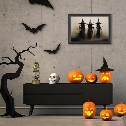 JarThenaAMCS Vintage Witch Canvas Wall Art Prints Halloween Rustic Art Poster Dark Academia Gothic Wall Decor for Gallery Living Room Bedroom (UNFRAMED 16 x 24in) in Saudi Arabia