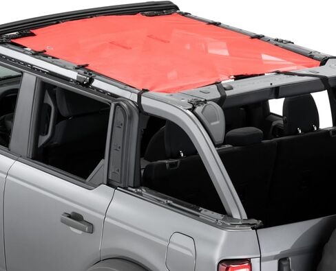 MasterTop Bronco Sunshade Mesh Top - Fits Ford Bronco 4-Door 2021-2023 - Ford Bronco Soft Top Ford Bronco Sun Shade Bronco Bimini Top Bronco Mesh Top Ford Sunshade Bronco Bimini 4 Door (Black) in Saudi Arabia
