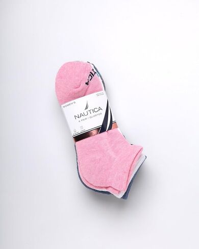 جوارب Nautica النسائية - جوارب رياضية مبطنة بقصة ربع (6 قطع) in Saudi Arabia
