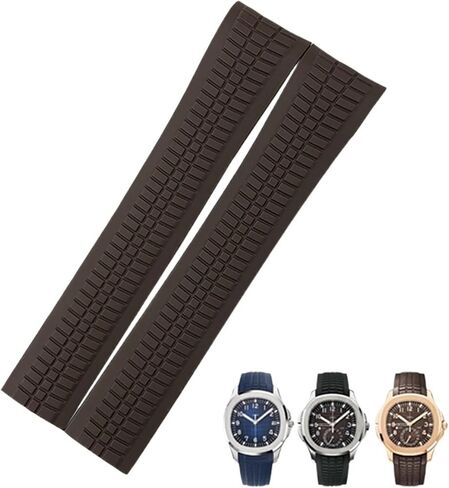 Rubber Strap Metal Pin 21mm Watch Band Fit For PATEK 5167A 5167R AQUANAUT Philippe PP Brown Waterproof Bracelets in Saudi Arabia