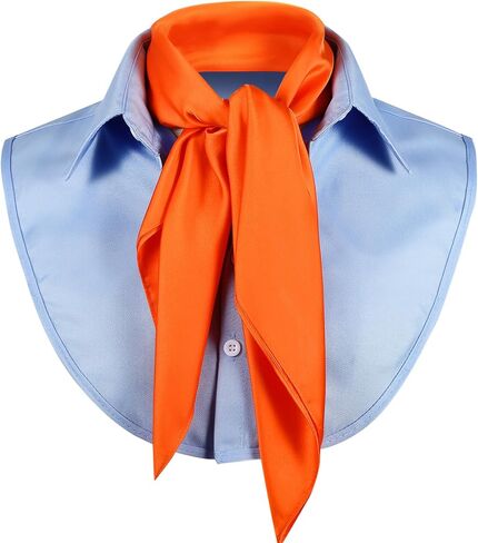 2 Pcs Halloween Costume for Adult Orange Square Neck Scarf Blue Fake Collar Detachable Collar Blouse Halloween Costume Cosplay Accessory in Saudi Arabia