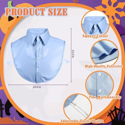 2 Pcs Halloween Costume for Adult Orange Square Neck Scarf Blue Fake Collar Detachable Collar Blouse Halloween Costume Cosplay Accessory in Saudi Arabia