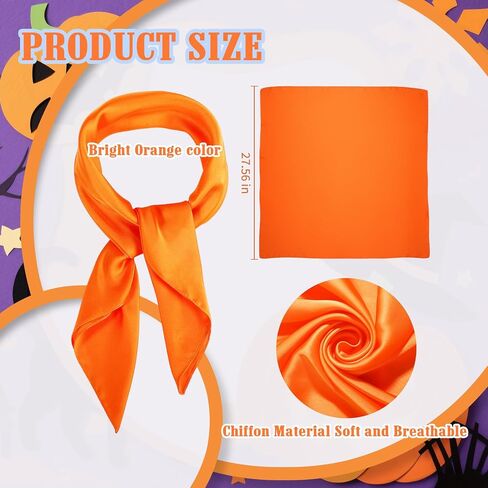 2 Pcs Halloween Costume for Adult Orange Square Neck Scarf Blue Fake Collar Detachable Collar Blouse Halloween Costume Cosplay Accessory in Saudi Arabia
