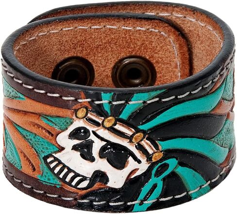 American Darling Bracelet Hand Tooled Carved Genuine Leather Women | Handmade Western Rustic in Saudi Arabia
