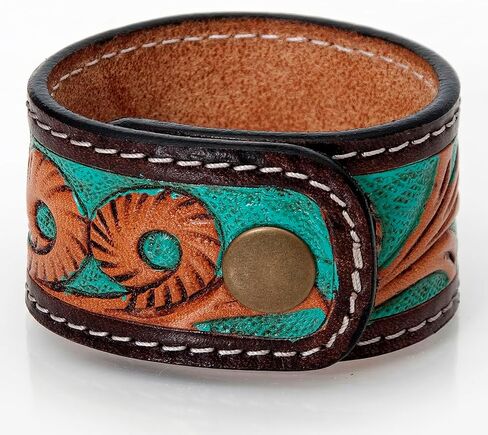 American Darling Bracelet Hand Tooled Carved Genuine Leather Women | Handmade Western Rustic in Saudi Arabia