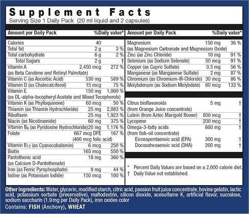 Orthomol Vital M Vial-مكملات فيتامين للرجال لمدة 30 يومًا مع A و B و C و D و E و K و Eodine و Omega-3-يدعم الطاقة والحيوية الذكور in Kuwait