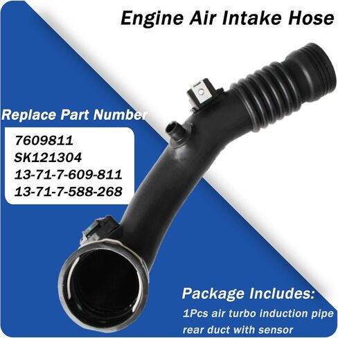 13-71-7-609-811 Air Turbo Induction Pipe Rear Duct with Sensor Fit 2011-2017 for BMW 535i 640i 740Li 740i X5 X6 3.0L L6 N55 13-71-7-588-268 in Saudi Arabia