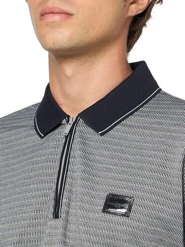 KARL LAGERFELD Men's Performance Textured 1/4 Zip Polo in Saudi Arabia