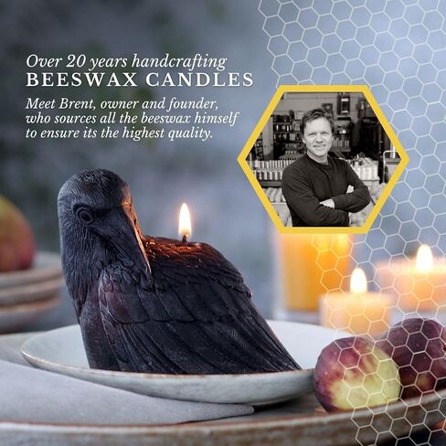 Big Dipper Wax Works Black Skull Candle, 40-Hour Long Burn, Pure Beeswax Sculpted Candle, 3.5" x 3.75", Spooky Candle in Saudi Arabia