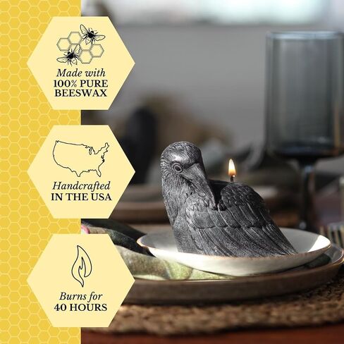 Big Dipper Wax Works Black Skull Candle, 40-Hour Long Burn, Pure Beeswax Sculpted Candle, 3.5" x 3.75", Spooky Candle in Saudi Arabia